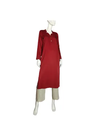Crimson Classic Day Wear Basic Kurta Style With Full Sleeves 