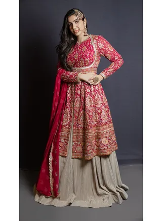 Anarkali style suit With embroided Style 