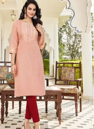RAYON LINEN DAILY WEAR KURTI 