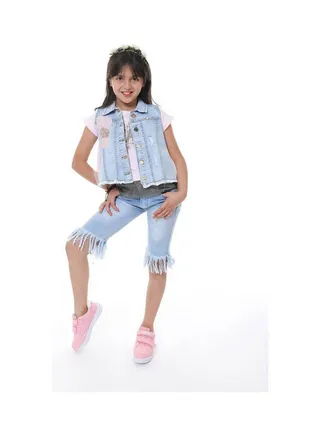 Printed Collared Neck Straps Vest Pink 