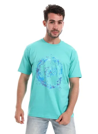 White Rabbit Front & Back Turquoise Slip On Tee 