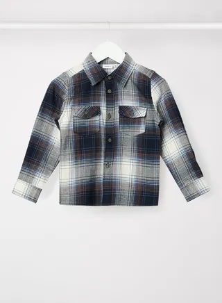 Boys Plaid Print Shirt Multicolour 