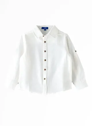Mini Man Style: Boys' Classic White Cotton Shirt Timeless Comfort & Everyday Versatility 