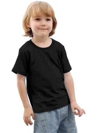 Boys Premium 100% Combed Cotton Plain Crew Neck T-Shirts Soft Breathable Tees Black Comfortable Cotton Jersey Shirts For Boys 