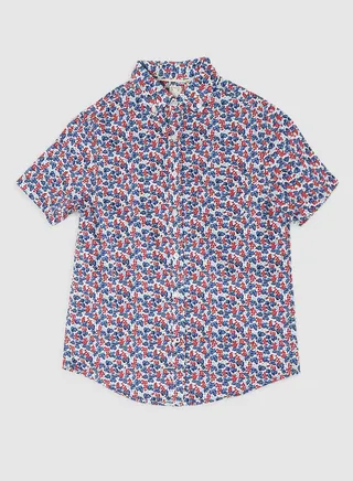 Baby Boys Collar Neck Shirt With Short Sleeve Multicolour 