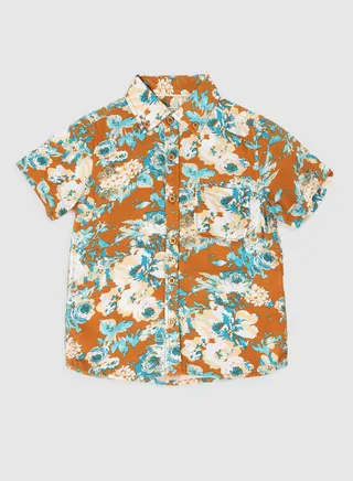 Baby Boys Collar Neck Short Sleeve Shirt Prints Multicolour 