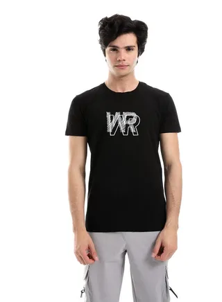 White Rabbit White Stitched WR Over Black Slip On 