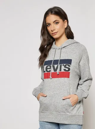 Graphic Sport Logo Hoodie Grey 