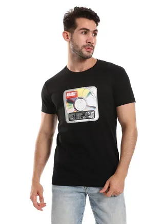 Vintage CD Printed Casual Round Neck Tee 
