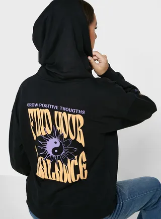 Graphic Zip Thru Hoodie 