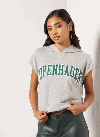 Sleeveless Hoodie Light Grey 