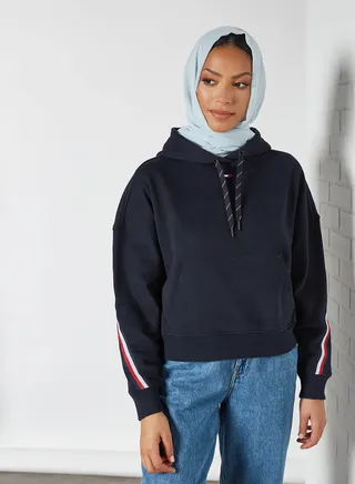 Contrast Tape Training Hoodie Desert Sky 