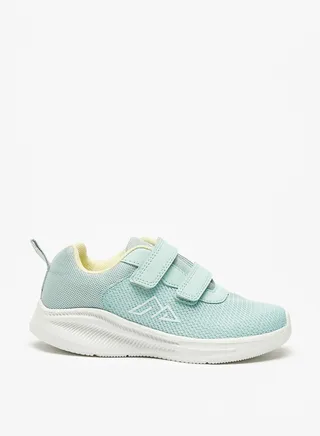 Girls Textured Sports Shoes with Hook and Loop Closure 