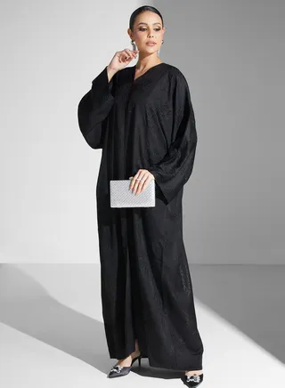 Embellished Flared Sleeve Abaya 