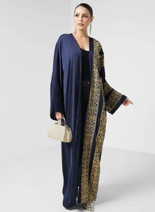 Embroidered Button Detailed Abaya 