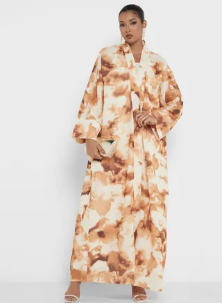 Printed Open Abaya 