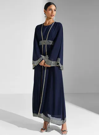 Embellished Detail Abaya With Sheila 