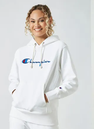 Reverse Weave Hoodie White 