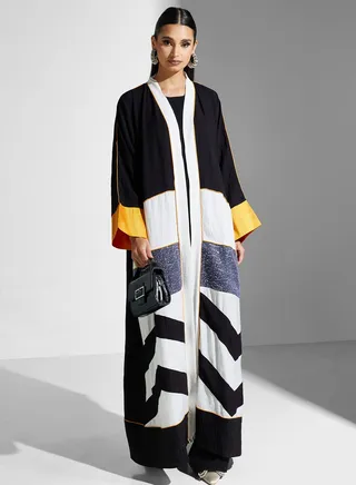 Color Block Detail Abaya 