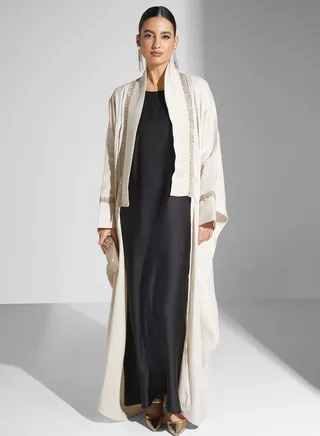Embellished Cape Sleeve Abaya 