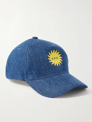 Eden Vacances Logo-Print Denim Baseball Cap