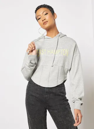 East Hampton Corset Style Hoodie Grey 