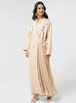 Embellished Tie Detail Abaya 
