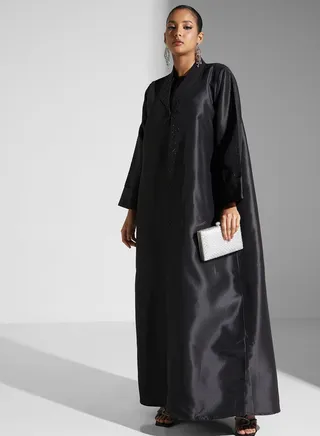 Embellished Front Open Abaya 