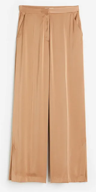 Wide-leg Satin Pants