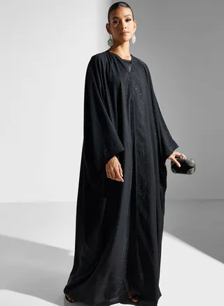 Embellished Flared Sleeve Abaya 