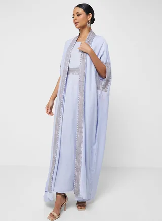 Embroidered Cape Sleeve Abaya 