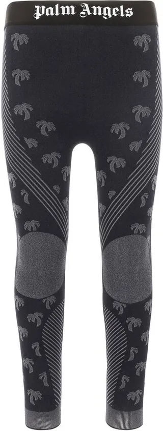 Palm Angels Logo Waistband Ski Base Layer Leggings