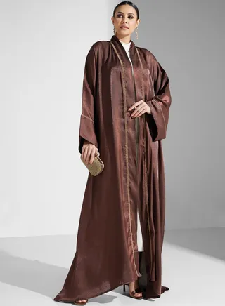 Embellished Front Open Abaya 