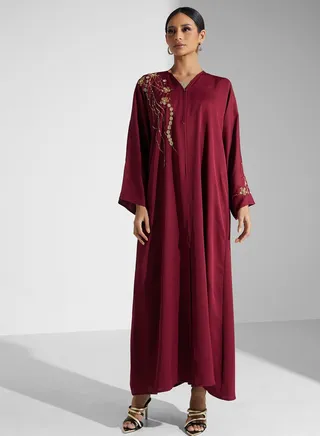 Embellished Detail Abaya With Sheila 