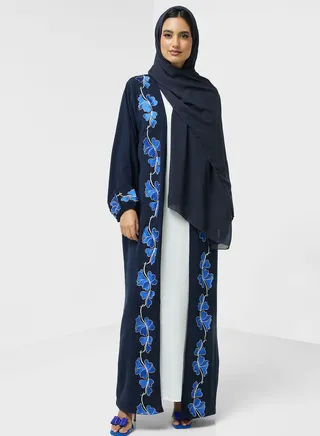 Embroidered Balloon  Abaya 