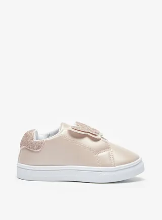 Girls Butterfly Embellished Slip On Sneakers 