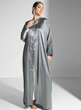 Embellished Cape Sleeve Abaya 