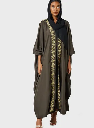 Flower Embroidered Abaya 