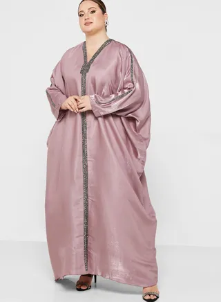 Shimmer Detail Kaftan With Sheila 