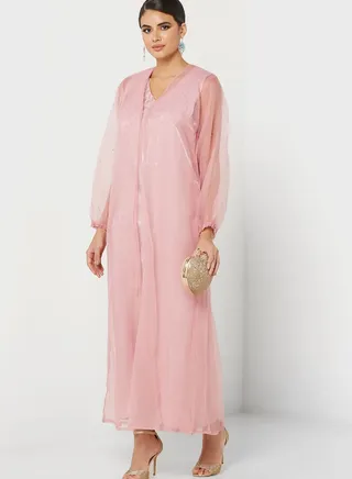 Abaya With Inner Dress Set And Sheila 