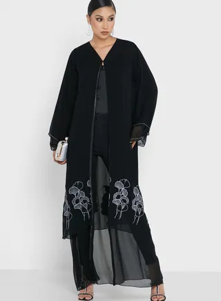 Embroidered Hem Abaya 
