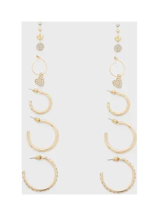 8 Pair Of Stylish Stud And Hoop Earrings 