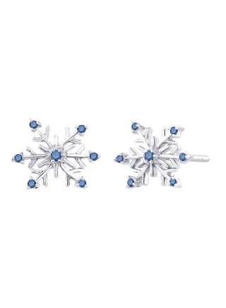 Sterling Silver Snow Flake Stud Earrrings 