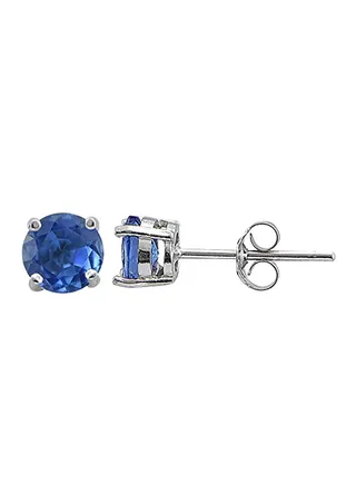 925 Sterling Silver Kyanite Studded Stud Earrings 