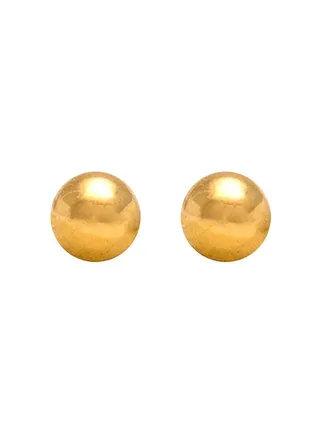 4MM Ball 24K Pure Gold Plated Ear Studs 