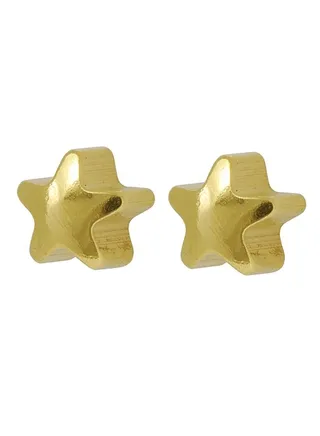 3MM Star 24K Pure Gold Plated Ear Studs 