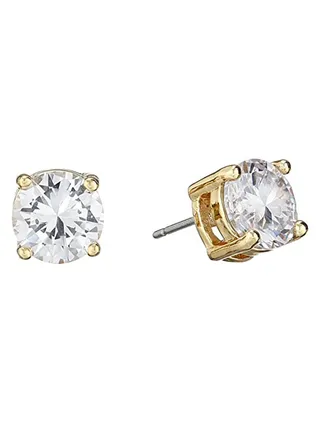 Round Brass Stud Earrings 