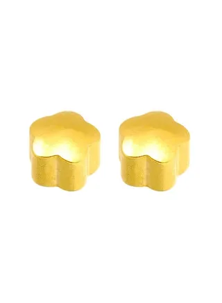 Singles Shape Flower Gold Plated Stud Earring 