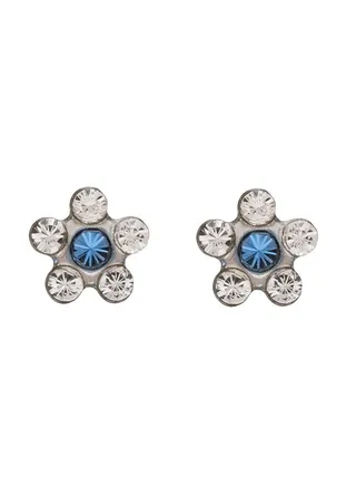 Daisy April Crystal Sep Sapphire Allergy-Free Stainless Steel Ear Studs 