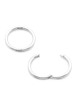 925 Sterling Silver Solid Hinged Hoop Earrings 